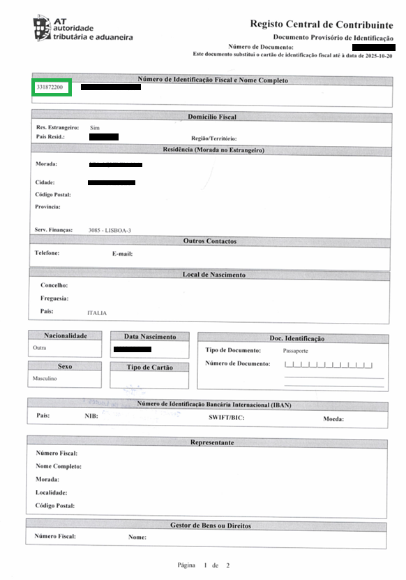 NIF location in document